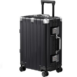 Krute Carry On Luggage 20 inch Aluminum Frame Suitcase No Zipper Hardshell PC+ABS Luggage TSA Approved Zipperless Suitcases with Spinner Wheels