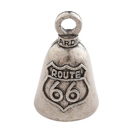 Guardian Bell Route 66 Good Luck Bell w/Keyring & Black Velvet Gift Bag | Motorcycle Bell | Lead-Free Pewter | Good Luck Gift to Friends & Family | Bike Bell | Made in USA