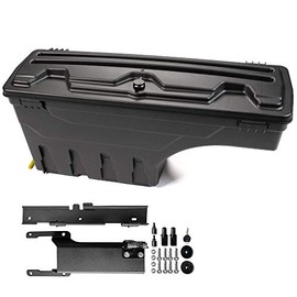 VRracing Lockable Storage Box Case Truck Bed Toolbox Compatible with 2015-2019 Ford F-150 Rear Left Black(Driver Side)