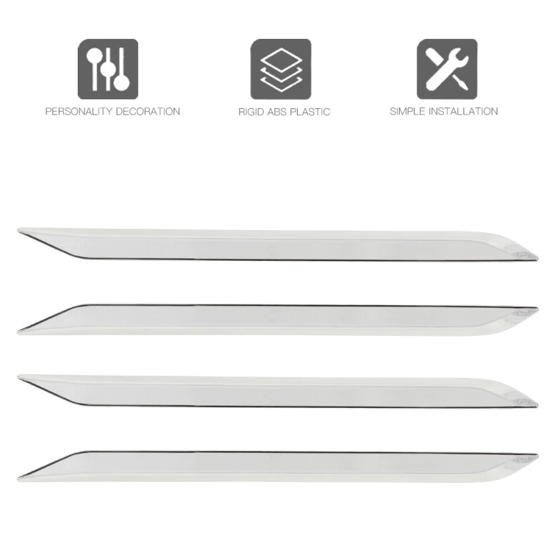 TESIN 4X Chrome Inner Door Decoration Trim Strips For Dodge