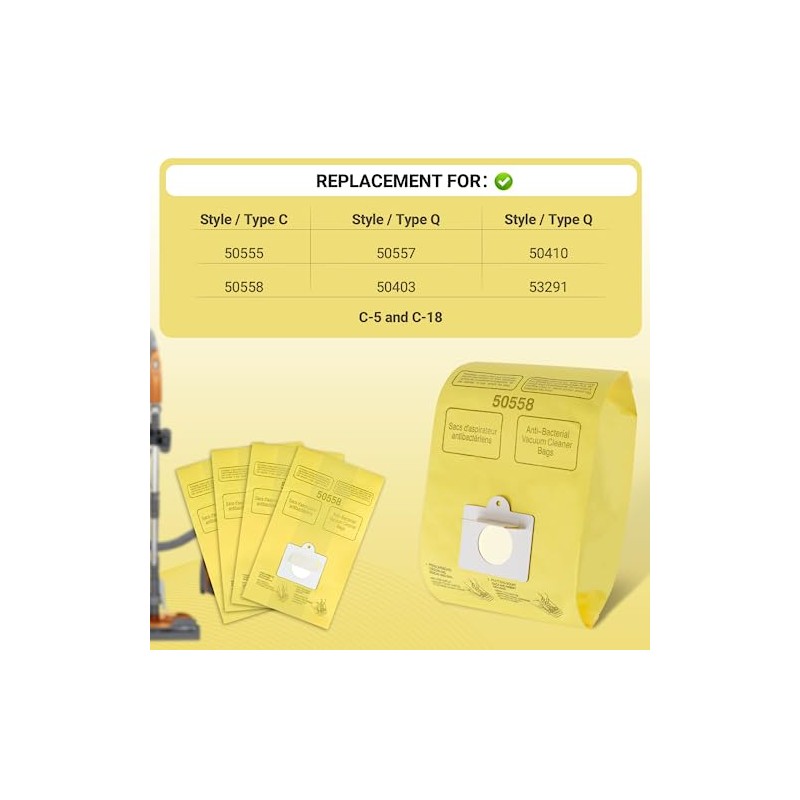Vacuum Cleaner Bags Fit for Kenmore Canister Type C/Q 50555