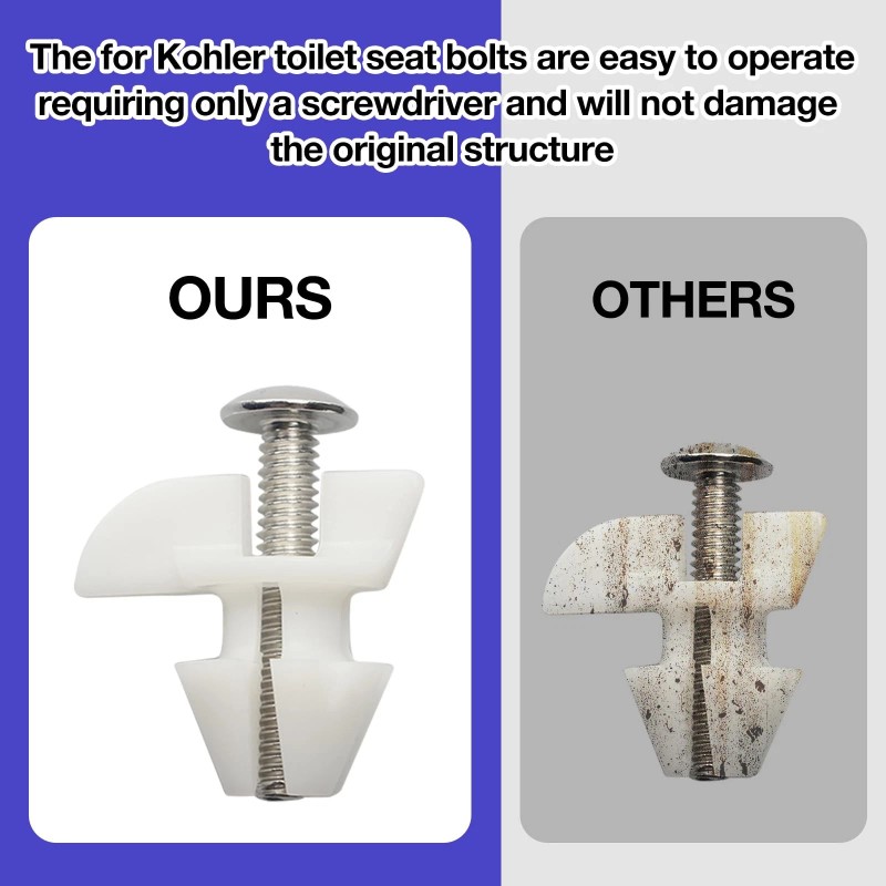 Tnitrib Kohler 1239016 Toilet Seat Bolts Hardware Pack Replacement Parts