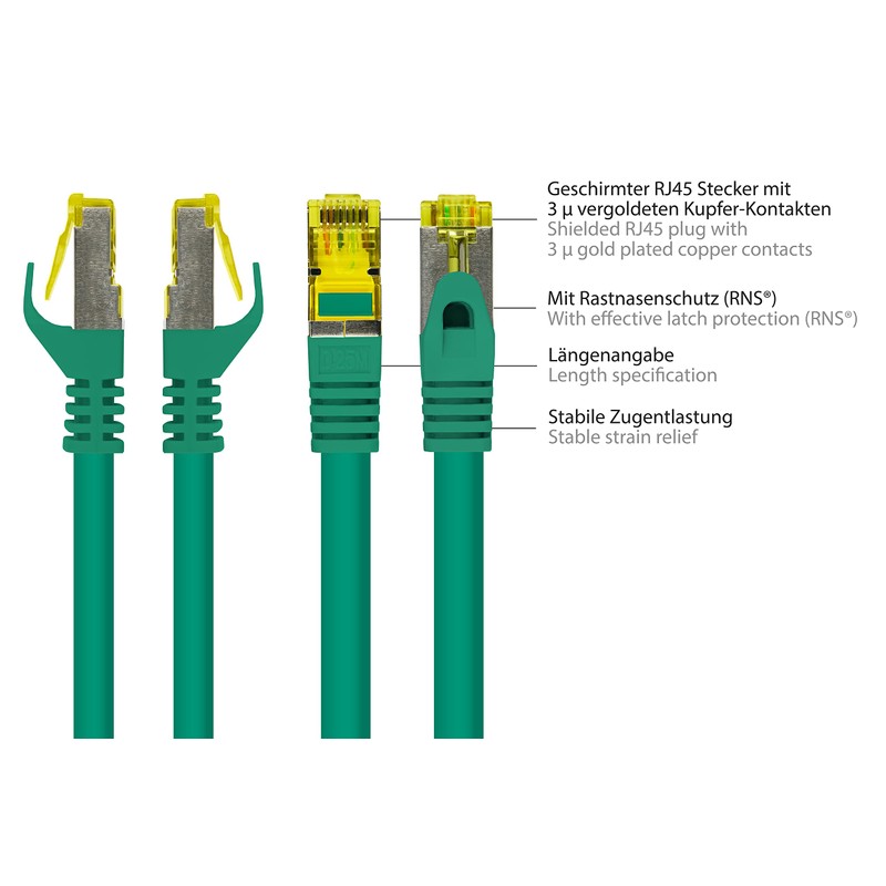 Good Connections Alcasa 8070R-100G 10m Cat7 S/FTP (S-STP) Green networking