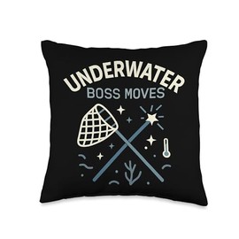 Aquarium Cleaner Fish Tank Technician Algae Scrub Throw Pillow