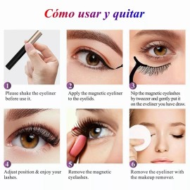 Blandar Group Juego De Pestañas Magnéticas 3d Con Delineador 3 Pares