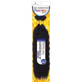 SHAKE-N-GO Human Hair Braids - Super Bulk 18" (OFF BLACK 1B)