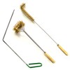 SUNRISE Fryer Brush with Long Handle (Brass, L, Double Brush,
