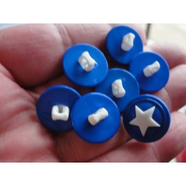Vintage Button lot 8 Novelty JHB Blue White Stars 1999 Timeless Treasures BNOS