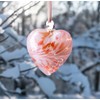 Amelia Art Glass Birthstone Heart April (Diamond) with Heart Stand