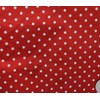 Polycotton Fabric Printed Small DOTS White RED Background / 60"