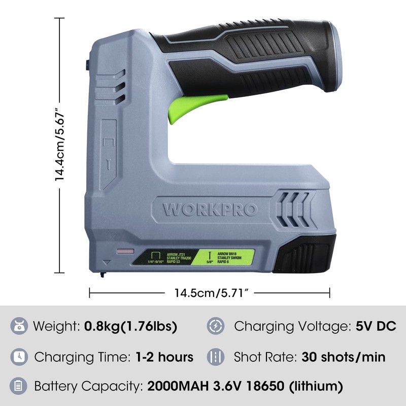 WORKPRO Electric Staple Gun, 2-in-1 Brad Nailer Electric with 2000PCS