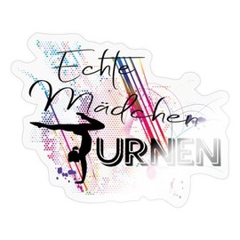 Spreadshirt Real Girls Gymnastics Stickers, 10 x 10 cm, Transparent Glossy