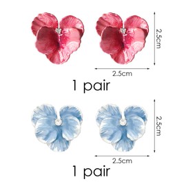 2 Pairs Of Flower Earrings, Ele Minimalist Jewelry, Ladies Jewelry, Retro Earrings, Clothing Accessories.