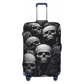 DJYQBFA Skull Luggage Cover Washable Elastic Suitcase Cover Anti-Scratch Skeleton Travel Luggage Protector Covers for Kids Adult S fits 18-21 inch Suitcase