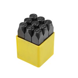 uxcell Number Metal Stamp Set, 1/2 inches 12.5mm, Digital 0 to 9, Numbers Punch Set Wood Leather Steel Punch Tool Leather Craft Stamp