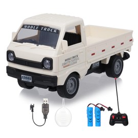Dodoore Remote Control Car, Simulation Transport RC Kei Truck with Spray and Light, 2.4GHz All Terrain RC Cars for Kids and Adults Christmas or Birthday Gift (White 2 Batteries)