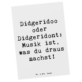 Mr. & Mrs. Panda Postcard Saying Didgeridoo Music - Gift, Musical Diversity, Invitation Birthday, Postcards, Creativity, Australia