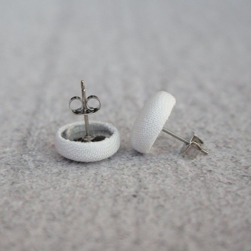 Music Notes Fabric Button Earrings