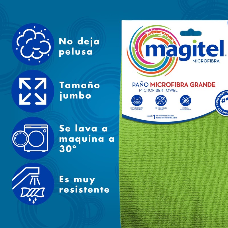 Magitel 2Pack Paño Microfibra Grande 50 X 70