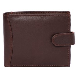 RAS WALLETS Mens RFID Blocking Safe Wallet | Soft Leather Tri Fold Wallet | Card Slots Id Window and Coin Pocket #340 (Brown)