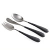 Kuchipole Alice Black (Silver) Set of 3 Simple Stylish Cutlery