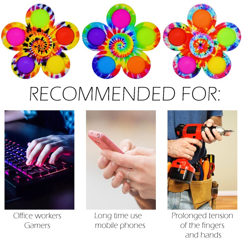 Stress Relief Hand Spinner Push Pop Bubble Fidget Toy (Yellow)