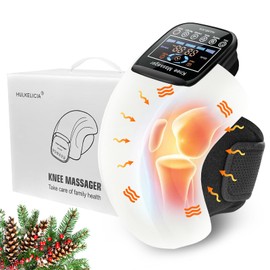 HULKELICIA Knee Massager, Cordless Massager with Heat and Compression LED Screen Wearable Infrared Vibration Rechargeable Electronic Massage for Joint Pain Injury Swelling Stiffness, 1.0 Count