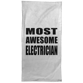 Designsify Gifts, Most Awesome Electrician, Hand Towel 15x30 inch Soft Tea Dish Cloth for Kitchen Bath, for Birthday Anniversary Mom Dad Parents Fathers Mothers Day Party, to Men Women Him Her Friend