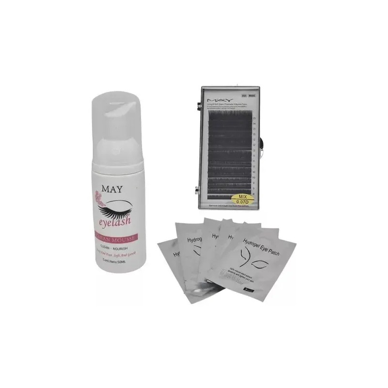 5 Kit Profesional Para Aplicación De Pestañas Eyelash May