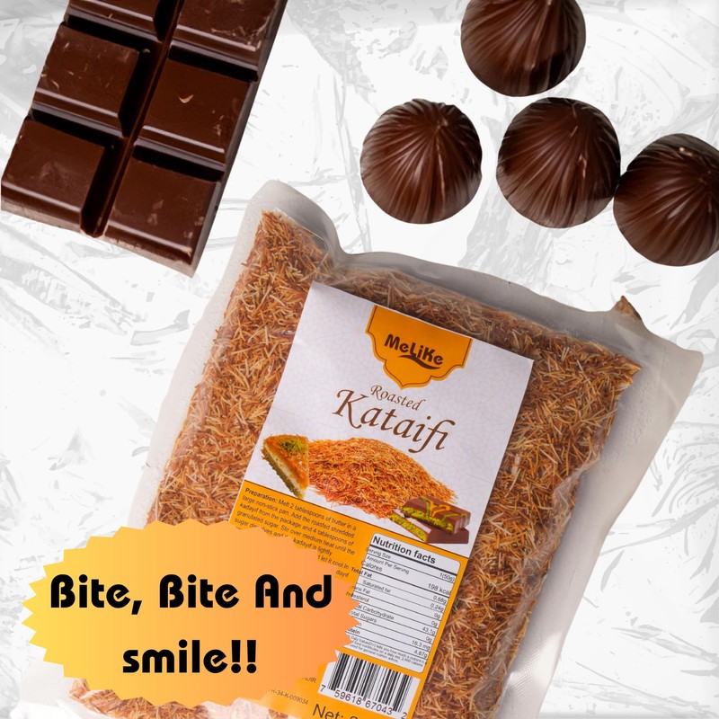 MELIKE Kataifi, Premium Roasted Kataifi, Toasted Kataifi Shredded Fillo Dough,