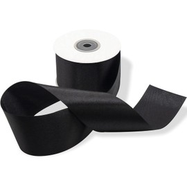 50mm Double Satin Black 25 Metres Ribbon Thickness 5cm Wedding Christening Christmas New Year Gift