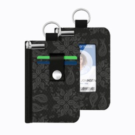 CCUMI Wallet for Women Mini Zip Card Case with Clear ID Window Zipper Coin Purse Lightweight Portable Keychain Wallet RFID Blocking Card Case Card Holder for Women