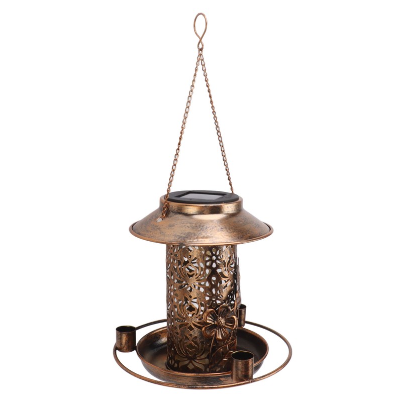 Solar Bird Feeder for Outdoors Hanging IP65 Waterproof Warm Light