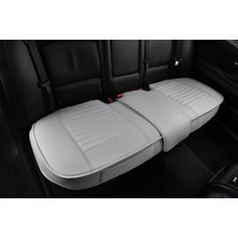 Sunny color Back Seat Covers, Rear Seat Cushions, Auto Bench Protector with Breathable PU Leather and Non-Slip Bottom Universal for 4 Season (Gray, 61" x 20. 5")