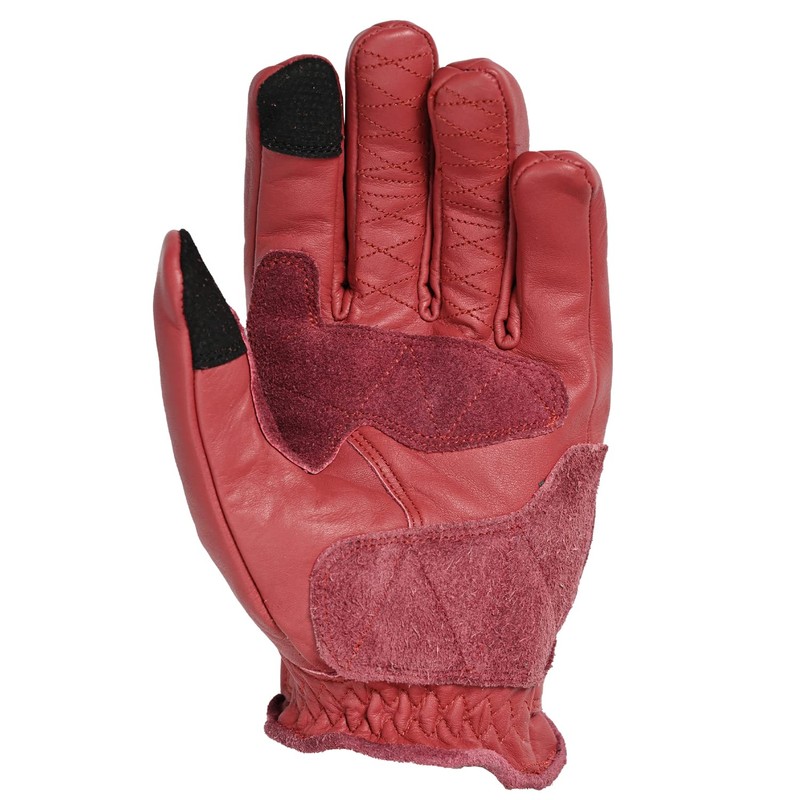 RIDEZ RLG2202-RED-M Motorcycle Genuine Leather Gloves, Short, Smartphone Compatible, Men's