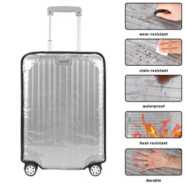 Arnzion Luggage Cover Protectors PVC Clear 20, 22, 24, 26, 28,30 Inch, Suitcase Covers for Luggage, Transparent Heavy-Duty Waterproof Protector for Wheeled Suitcases, Luggage Cover Protector (20 Inch)