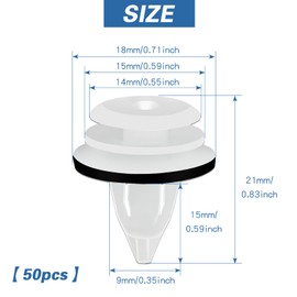 50pcs Car Body Trim Clips, Hanibos Auto Body Fastener Universal Car Panel Clips Car Door Clips Auto Bumper Fasteners Rivet Interior Trim Panel Retainers Compatible with Car Boots, Interior Doors