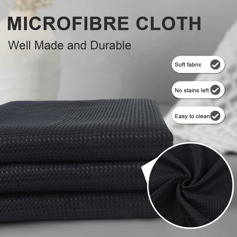 VIVOTE 4 Packs Black Tea Towels, Super Absorbent No lint