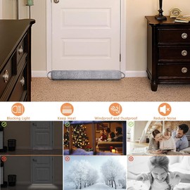 WochiTV Triangle Under Door Draft Stopper Noise Blocker 38 Inches for Door Bottom Air Seal Insulation and Soundproof, Heavy Duty Weather Guard Snake Stripping, Gray