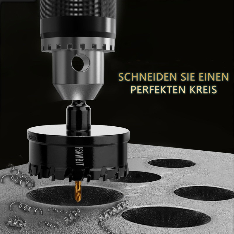 HSAWBIT 33 mm drill metal, TCT carbide drill bit, black,