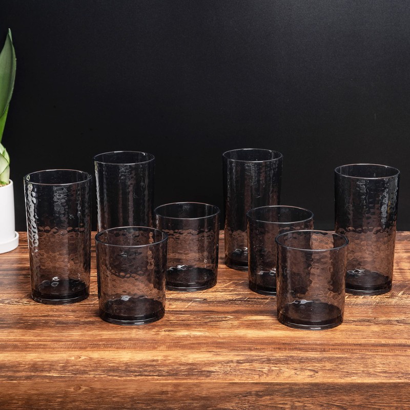 KX-WARE 14-ounce and 20-ounce Acrylic Glasses Plastic Tumbler, set of