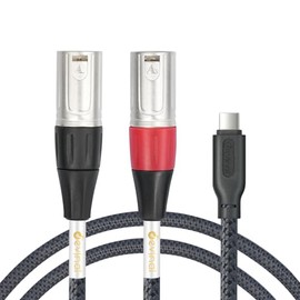 Devinal USB C to Dual XLR Audio Cable, Eight feet Separation for Each XLR end, for Active Speakers,Power Amplifier, 10FT