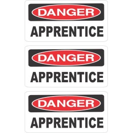 Sticker Tiger 3 DANGER APPRENTICE HELMET/HARD HAT/TOOLBOX/LU