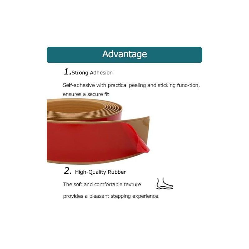 Floor Transition Strip, Self-Adhesive Vinyl Flooring Cover Strips, Floor Flat