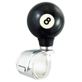 Abfer 8 Ball Steering Wheel Spinner Suicide Knob Power Handle Driving Assist for Most Lawn Mowers, Forklifts, Tractors, Black