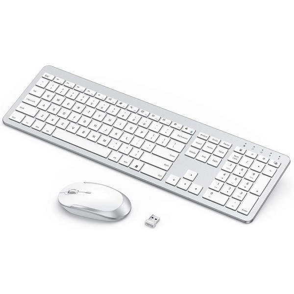 Rechargeable Wireless Keyboard Mouse Combo - Seenda Full Size Cordless