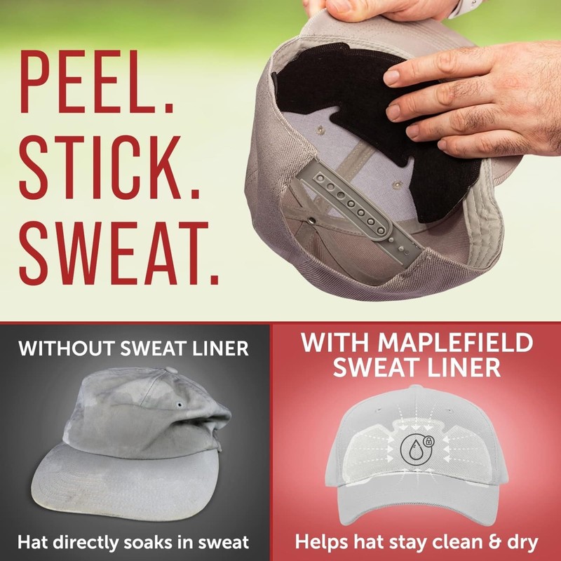 Maplefield Ultra Absorbent 3-Layer Disposable Hat & Helmet Sweat Liner