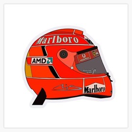 Michael Schumacher Helmet F1 Sticker Decal Car Window Water Bottle 5"