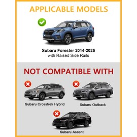 Tuyoung 300lbs Roof Rack Cross Bars Compatible with Subaru Forester 2014-2026 with Raised Side Rails (Not for Wilderness), Lockable Heavy Duty Aluminum Metal Lock Roof Rails Crossbars Luggage Racks.