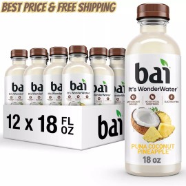 Dose not apply (Pack of 12) Bai Antioxidant Infused Water Puna Coconut Pineapple 18 Fl Oz